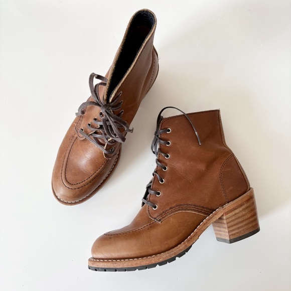 Red Wing Shoes Shoes - Red Wing || Clara Boots Heeled Lace Up Brown‎ Tan 7.5